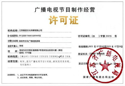 淮安城市網(wǎng)喜獲廣播電視節(jié)目制作經(jīng)營許可證，開啟內(nèi)容創(chuàng)作新篇章